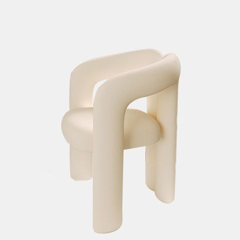 Contemporary Creative Curved Velvet Iron Vanity Stool Backrest Armless For Bedroom