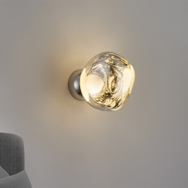 Modern Art Deco Lava Ball Acrylic Hardware LED Wall Sconce Lamp For Living Room