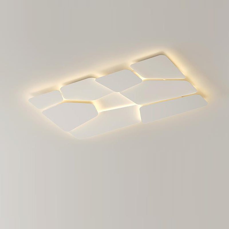 مصباح سقف LED مستطيل الشكل مصنوع من الحديد والأكريليك بتصميم إسكندنافي معاصر لغرفة النوم
