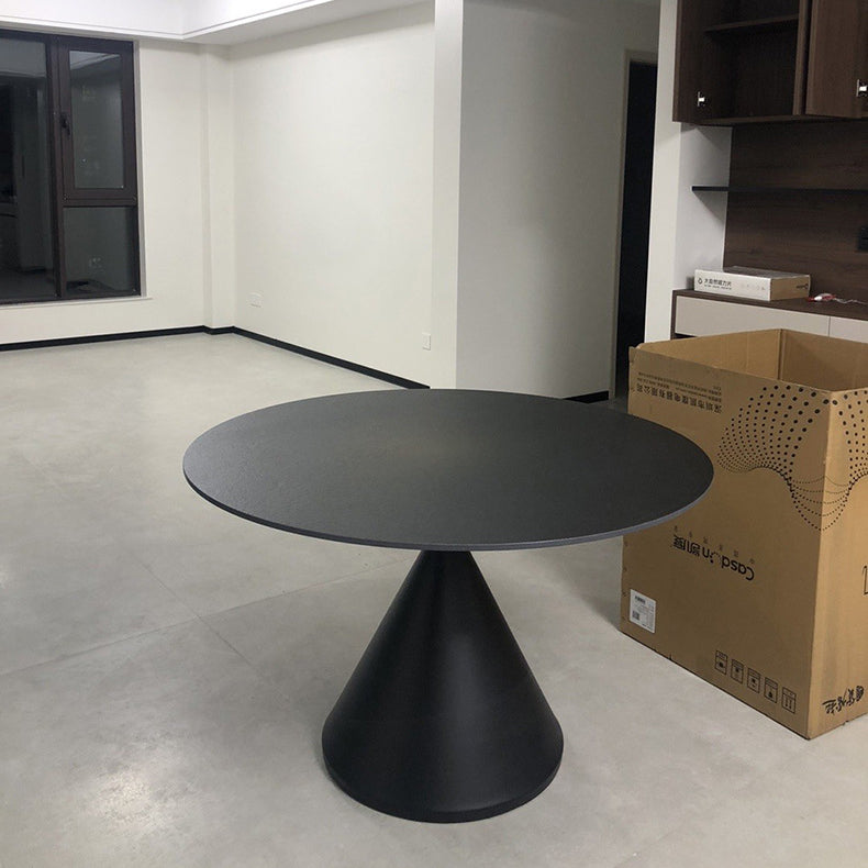 Modern Minimalist Round Solid Multi-Layer Plate Carbon Steel Dining Table for 4 Seats