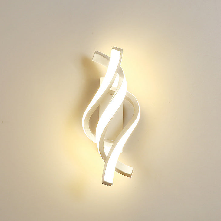 مصباح حائط LED بتصميم شريط حلزوني من الألومنيوم بتصميم إبداعي حديث لغرفة المعيشة