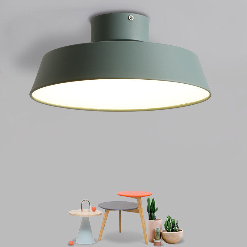 Nordic Minimalist Round Pot Iron LED Flush Mount Ceiling Light