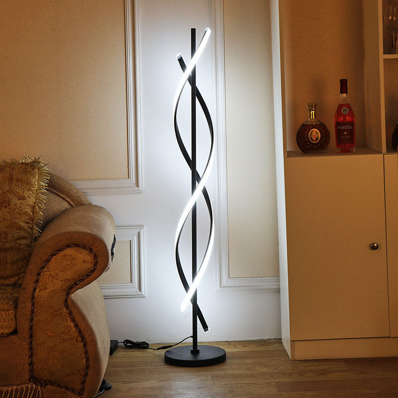 Minimalist 1-Light Spiral LED Standing Floor Lamps
