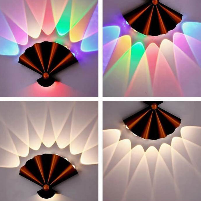 مصباح حائط LED مقاوم للماء من الألومنيوم بتصميم مروحة إبداعي عصري