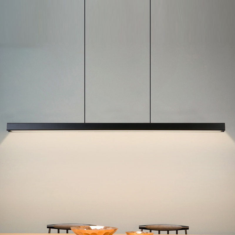 Modern Minimalist Long Aluminum Acrylic LED Island Light Pendant Light For Dining Room