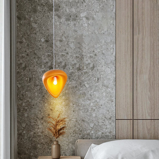 現代的なスカンジナビア風半円錐形樹脂シェード1灯ペンダントライト(リビングルーム用)