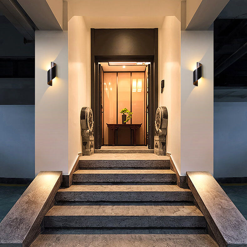 Modern Creative Bending Aluminum Outdoor Indoor Waterproof LED Wall Sconce Lamp