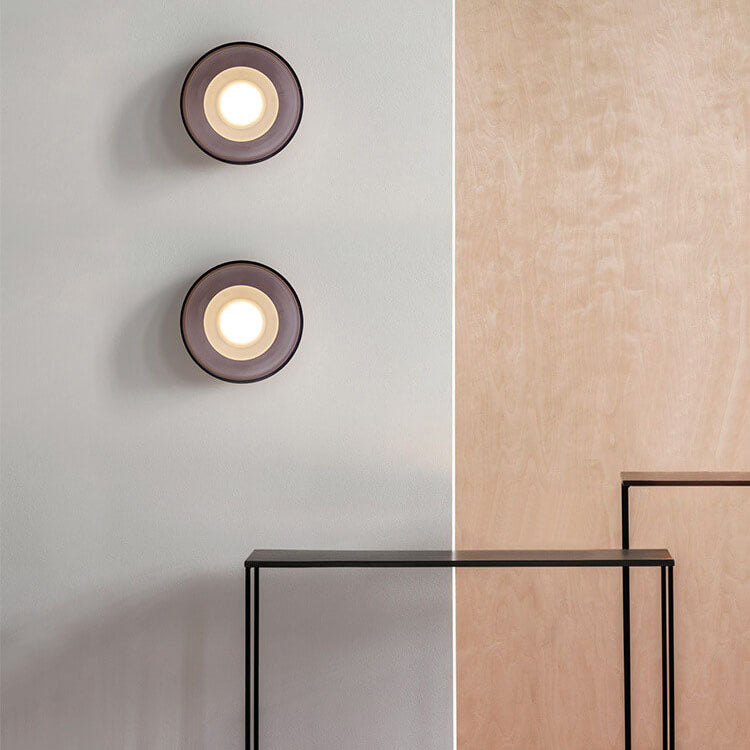 Nordic Vintage Round Hardware Glass LED Wall Sconce Lamp