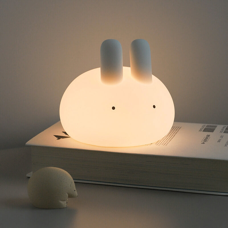 Creative Cartoon Bunny Silicone LED Pat Night Light Table Lamp