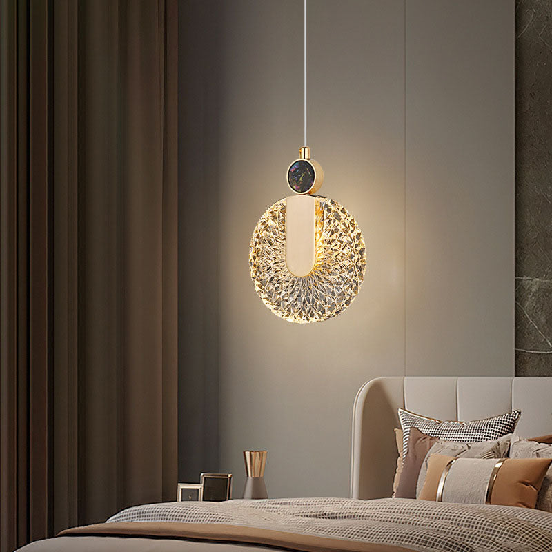 مصباح LED دائري من الأكريليك بتصميم صدفي فاخر وعصري