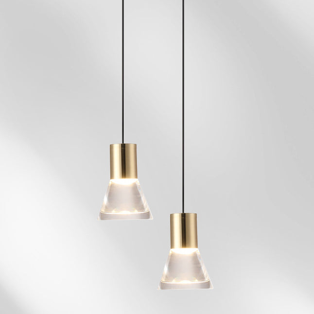 مصباح LED شبه مخروطي معاصر من النحاس والأكريليك لغرفة النوم