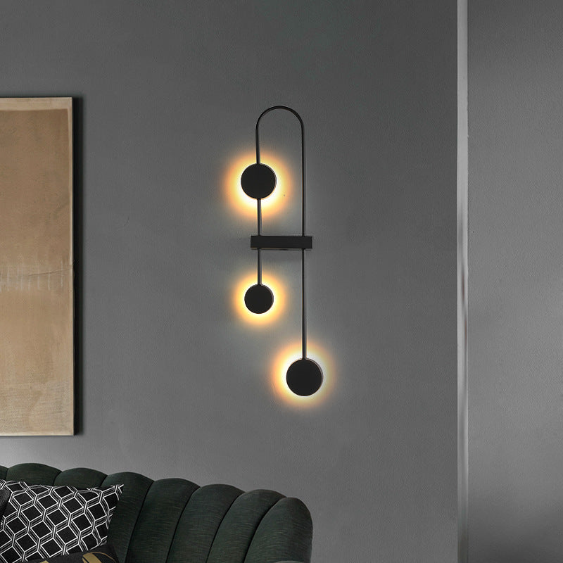 مصباح حائط LED معدني هندسي دائري معاصر من الأكريليك للممر