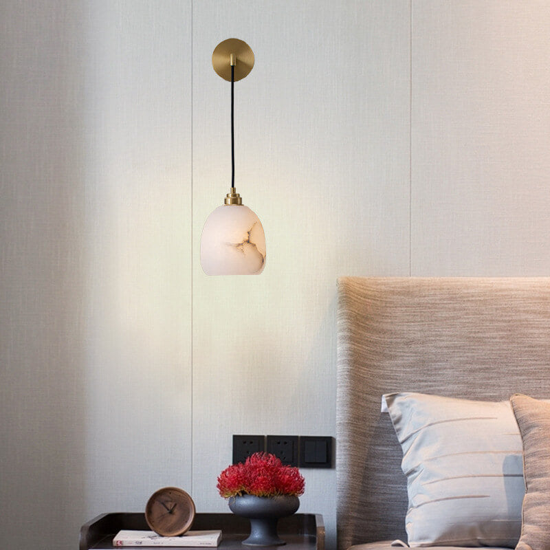 مصباح حائطي فاخر من Nordic Light مصنوع من النحاس والليموني مزود بإضاءة واحدة