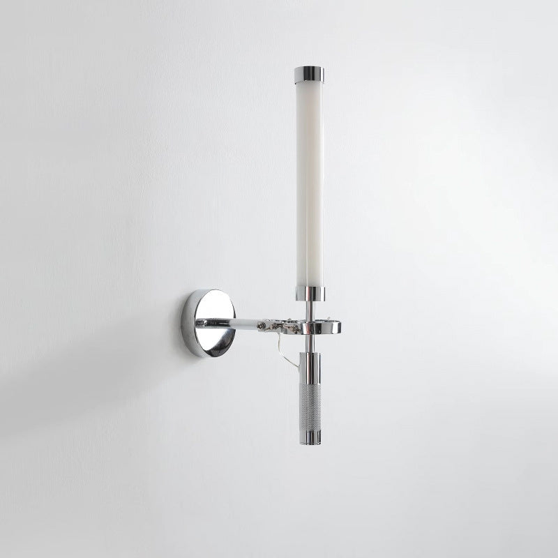 Modern Minimalist Cylindrical Iron Glass LED Wall Sconce Lamp For Living Room