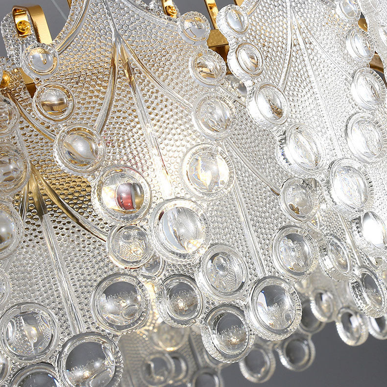 Modern Light Luxury Creative Crystal Cylinder 6-Light Semi-Flush Mount Ceiling Light