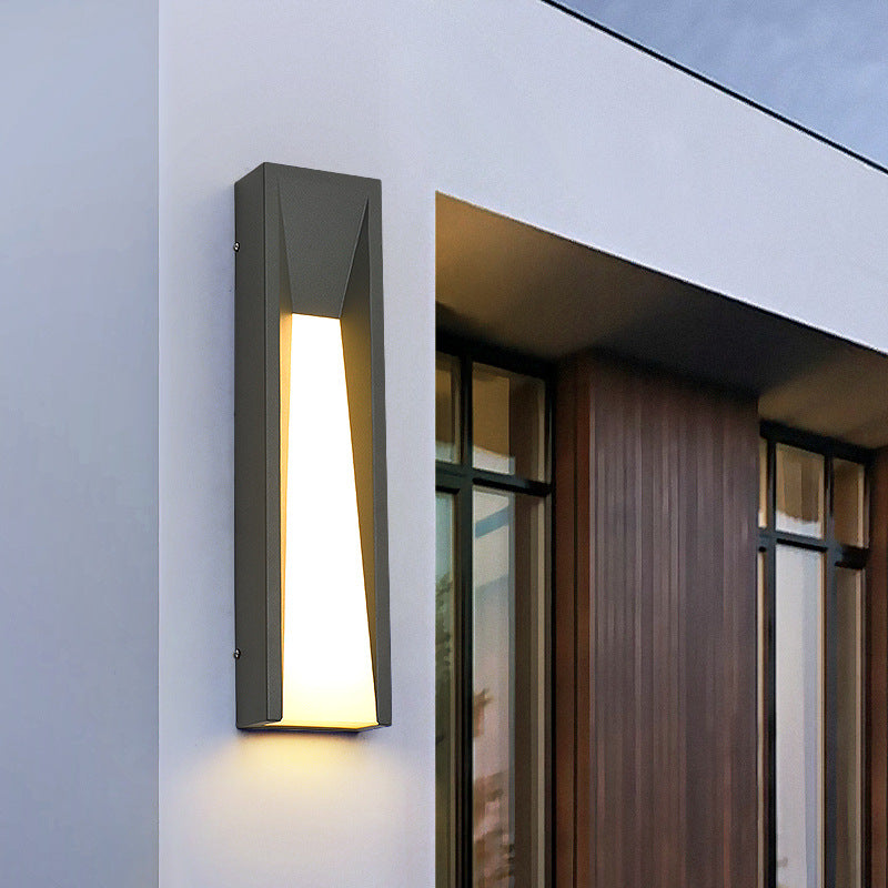 Contemporary Industrial Waterproof Stainless Steel Cuboid Acrylic Shade LED Wall Sconce Lamp For Outdoor Patio