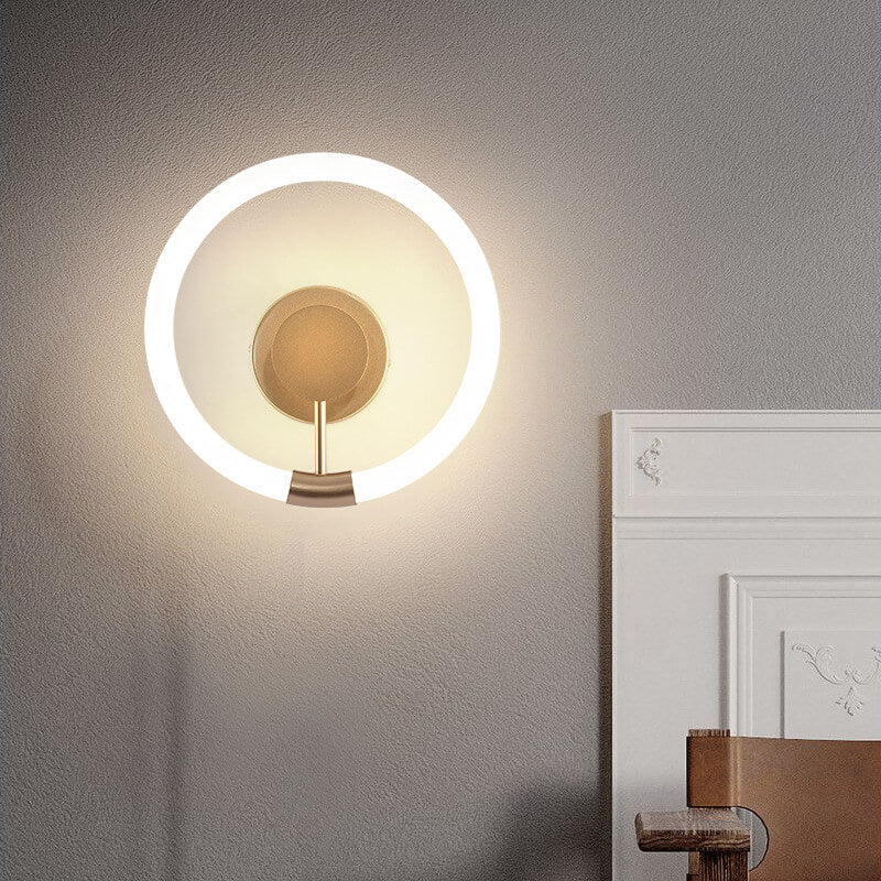 Contemporary Simplicity Circle Acrylic Shade LED Wall Sconce Lamp For Bedroom