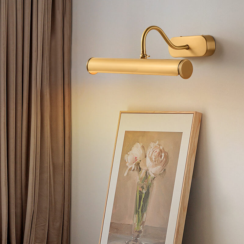 Nordic Modern Minimalist Cylindrical All-Copper 2 Light Vanity Light Wall Sconce Lamp
