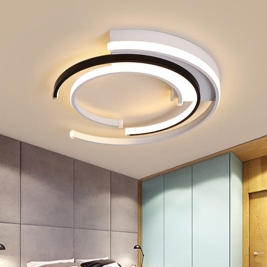 現代的なスカンジナビア風ラウンドアイアンアルミLEDフラッシュマウントシーリングライトリビングルーム用