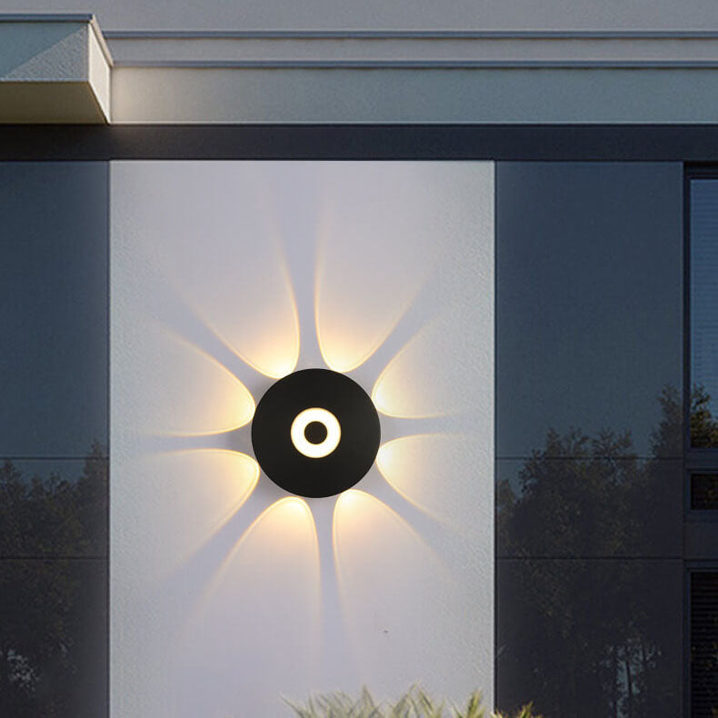 Modern Black Round Aluminum Indoor Outdoor Waterproof LED Wall Sconce Lamp