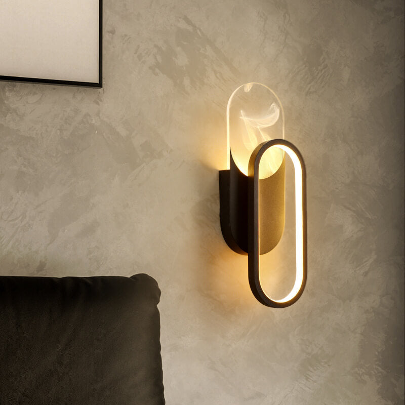 مصباح حائط LED هندسي من الأكريليك بتأثير الريش الفاخر
