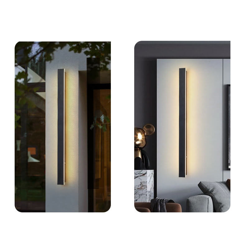 Retro Outdoor Rectangular Strip Waterproof LED Wall Sconce Lamp