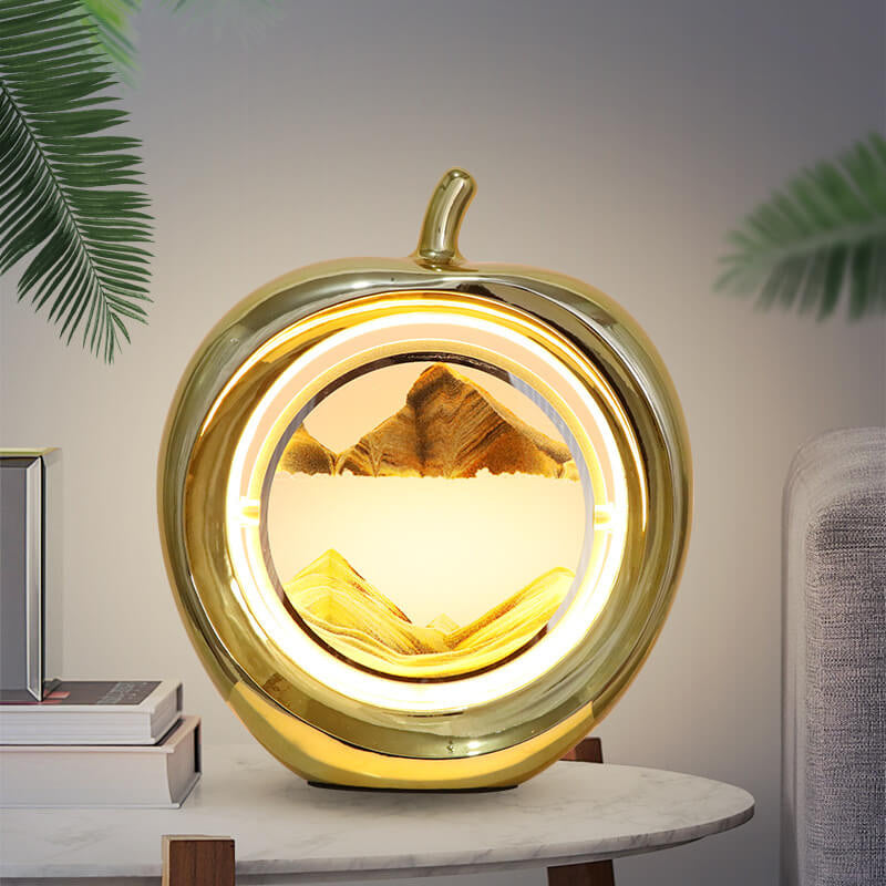 Creative Apple Quicksand Painting Decorative Ambient LED Table Lamp