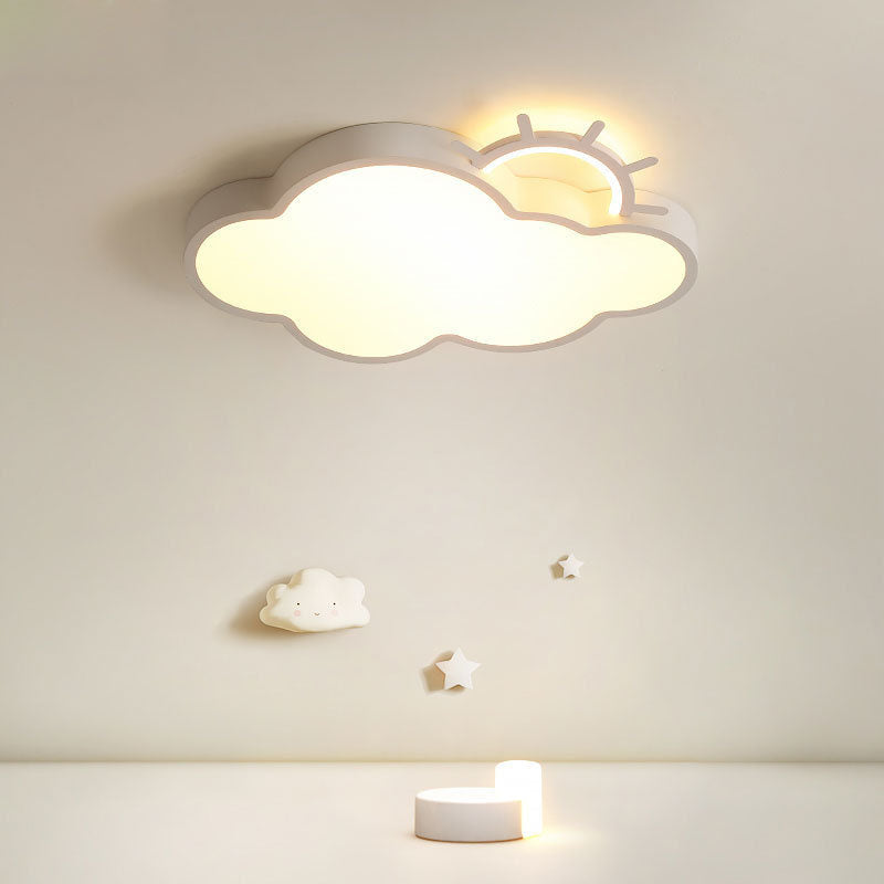 Nordic Minimalist Cloudy Sun LED Kids Flush Mount Ceiling Light