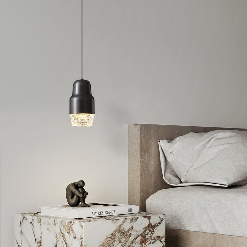مصباح LED أسطواني فاخر من النحاس والأكريليك بتصميم عصري