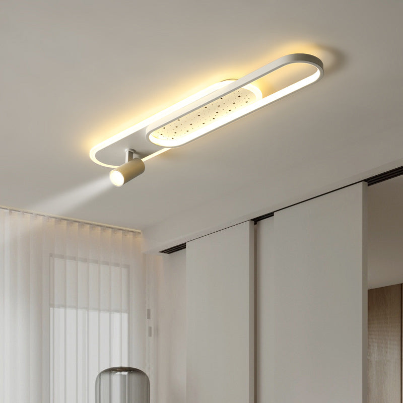 مصباح LED مستطيل الشكل مصنوع من الحديد الأكريليك بتصميم عصري بسيط، مثبت في السقف للممر