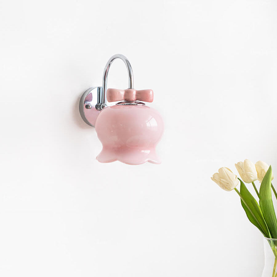 مصباح حائطي من الحديد بإضاءة واحدة بتصميم جرس زهرة الأوركيد بتصميم إسكندنافي إبداعي