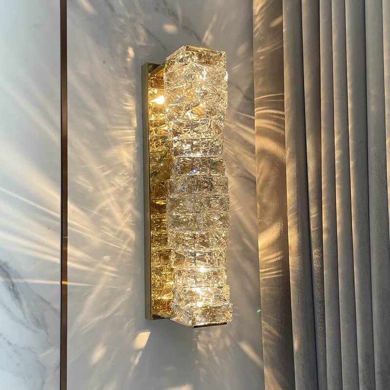 Modern Luxury Crystal Column LED Wall Sconce Lamp