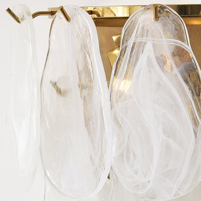 French Light Luxury Glass Shell Pearl 2-Light Wall Sconce Lamp