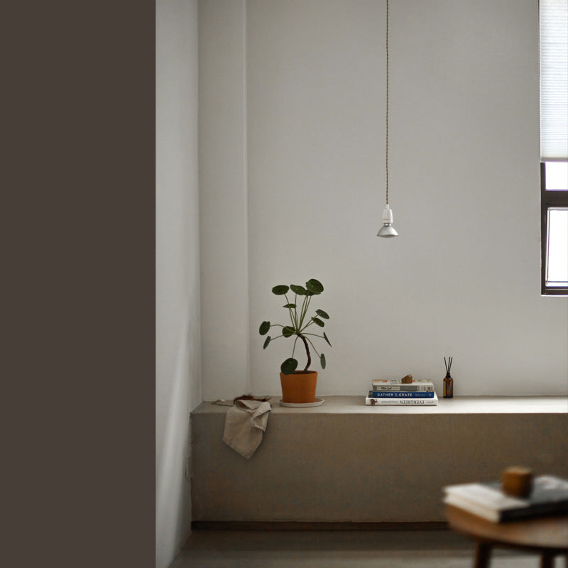 Contemporary Industrial Aluminum Cone Shade Ceramic Head 1-Light Pendant Light For Living Room