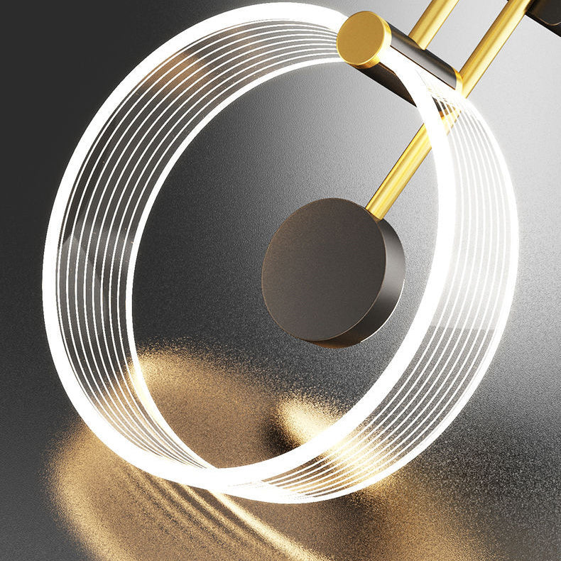 Modern Minimalist Iron Acrylic Round Ring LED Wall Sconce Lamp For Bedside