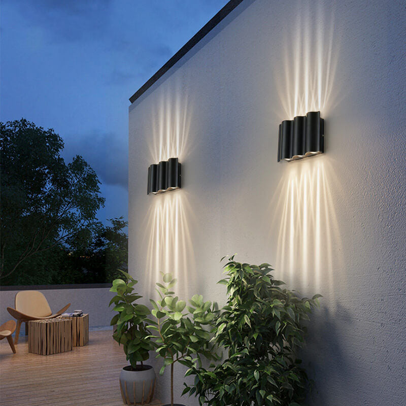Modern Wave Aluminum Waterproof LED Outdoor Wall Sconce Lamp
