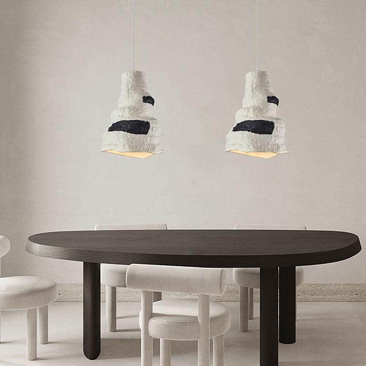 Japanese Wabi-sabi Pure White 1-Light Pendant Light