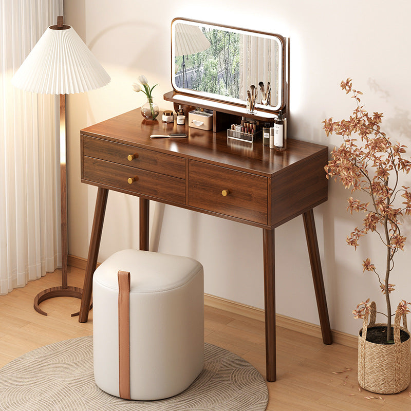 Contemporary Nordic Faux Leather Cylinder Vanity Stool For Bedroom