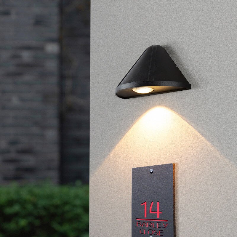 Modern Minimalist Triangle Cone Waterproof Aluminum Lens Frosted LED Outdoor Wall Sconce Lamp