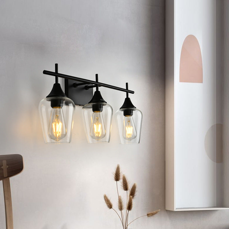 Industrial Simple Wine Glass Iron 2/3 Light Wall Sconce Lamp