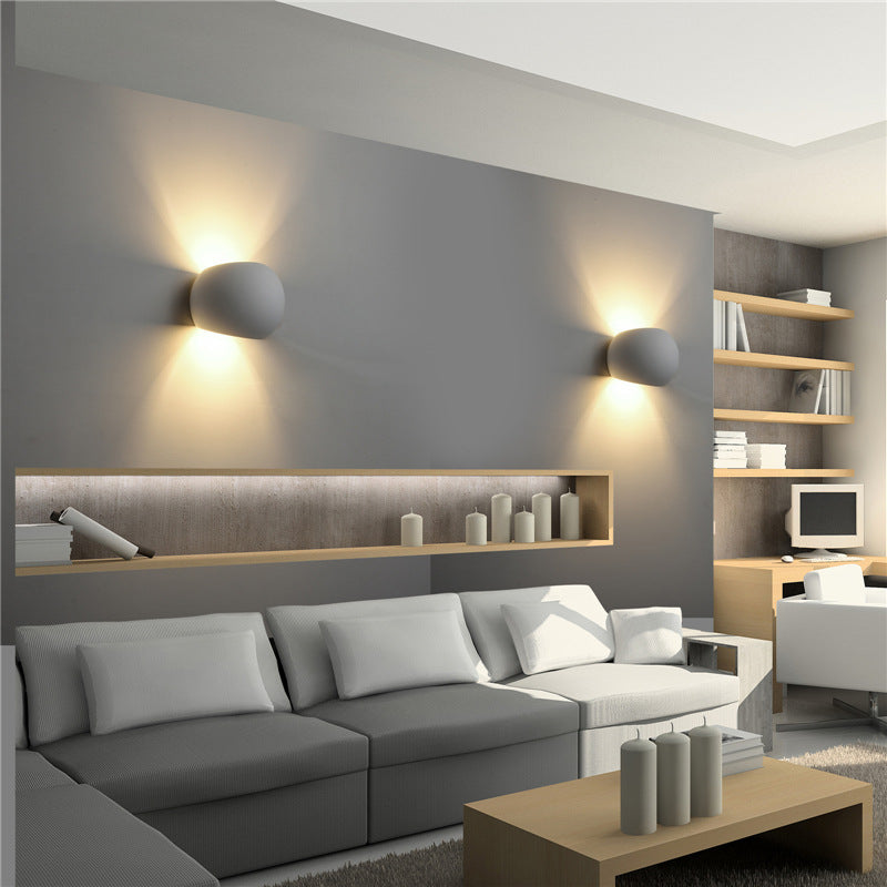 Modern Simple Round Drum Up and Down 1-Light Wall Sconce Lamp