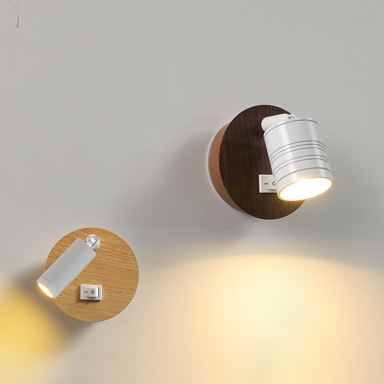 مصباح حائطي للقراءة LED مغناطيسي دوار من الحديد بتصميم إبداعي إسكندنافي