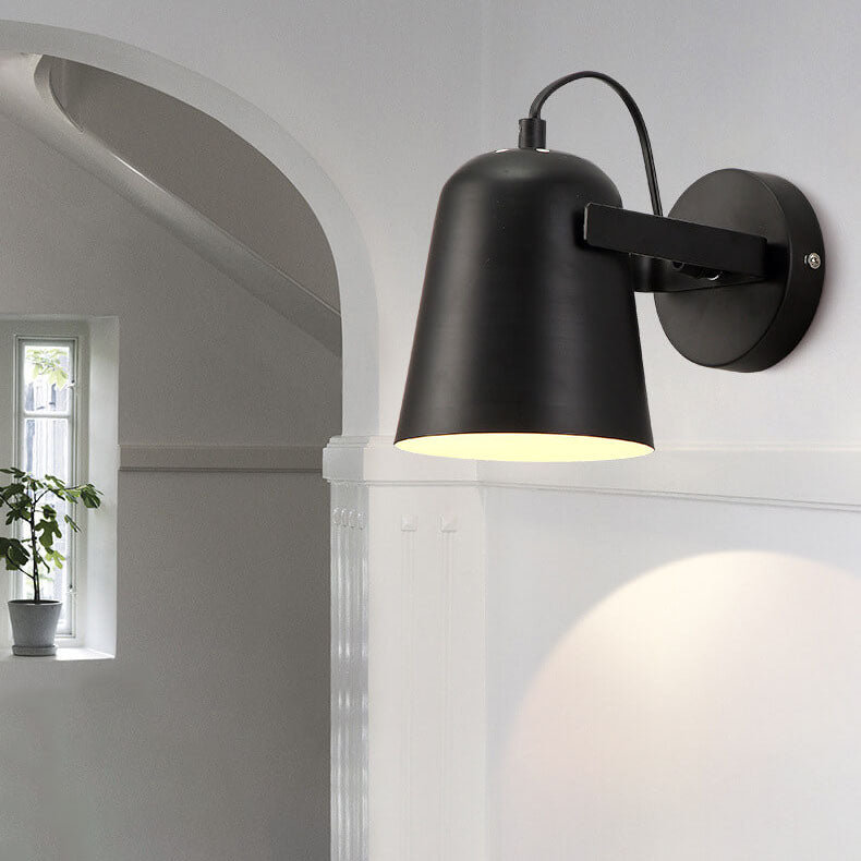 Nordic Macaron Iron Cylinder Dome 1-Light Wall Sconce Lamp