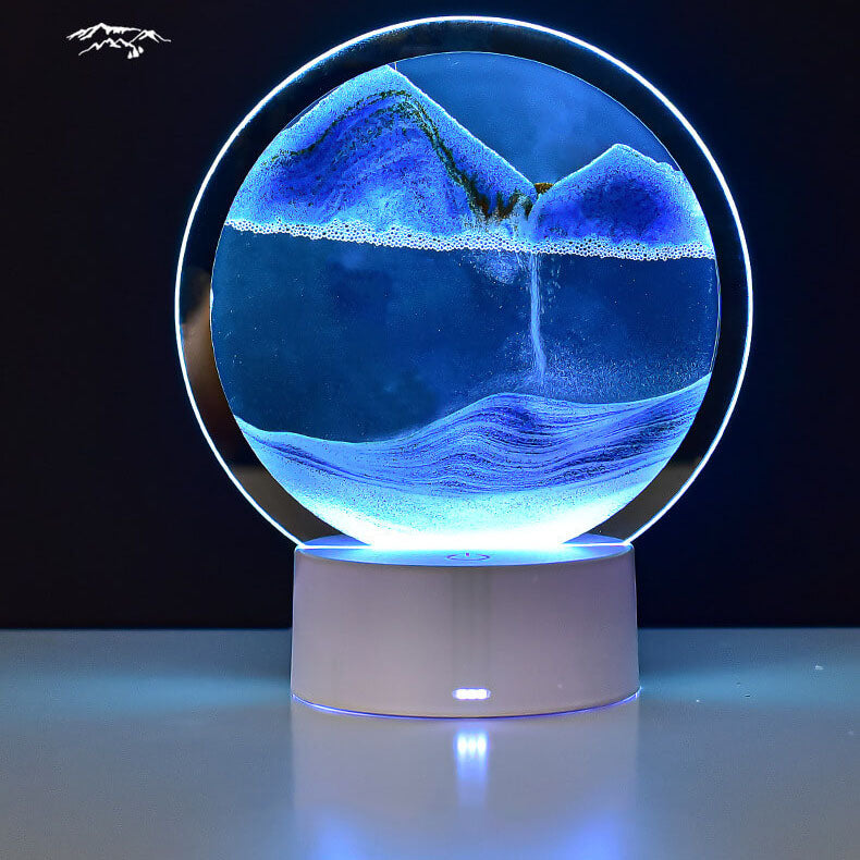 Creative Round Hourglass Quicksand 3D LED Night Light Table Lamp
