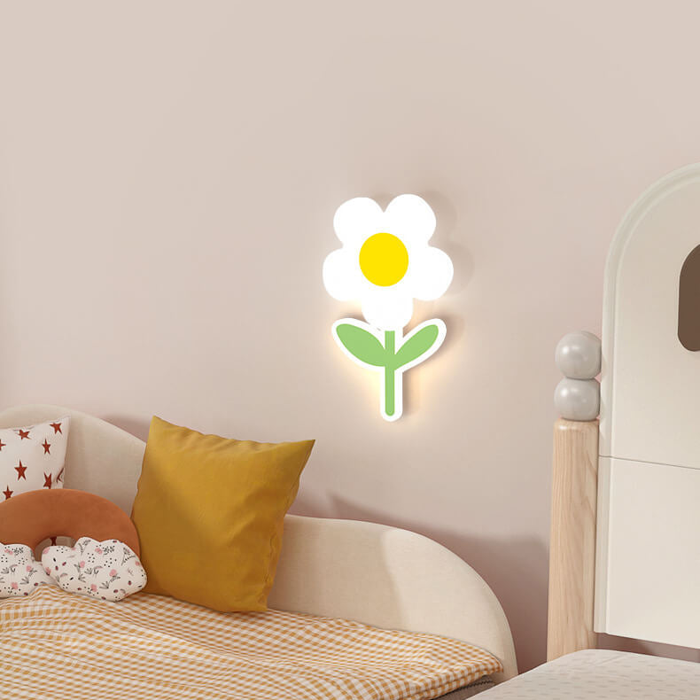 مصباح حائط LED بتصميم دوار الشمس من الأكريليك بتصميم عصري بسيط من الحديد