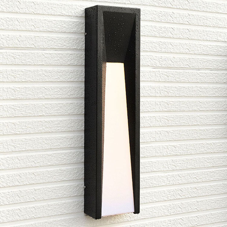 Contemporary Industrial Waterproof Stainless Steel Cuboid Acrylic Shade LED Wall Sconce Lamp For Outdoor Patio