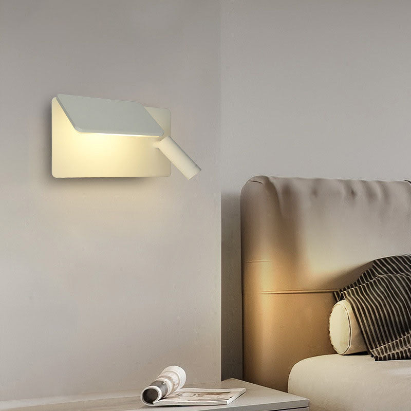 مصباح حائطي للقراءة LED مربع مسطح بتصميم بسيط على الطراز الاسكندنافي