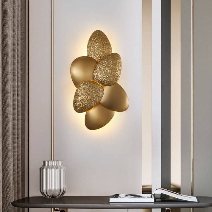 Modern Luxury Gold Stainless Steel Pebble 3/6 Light Wall Sconce Lamp
