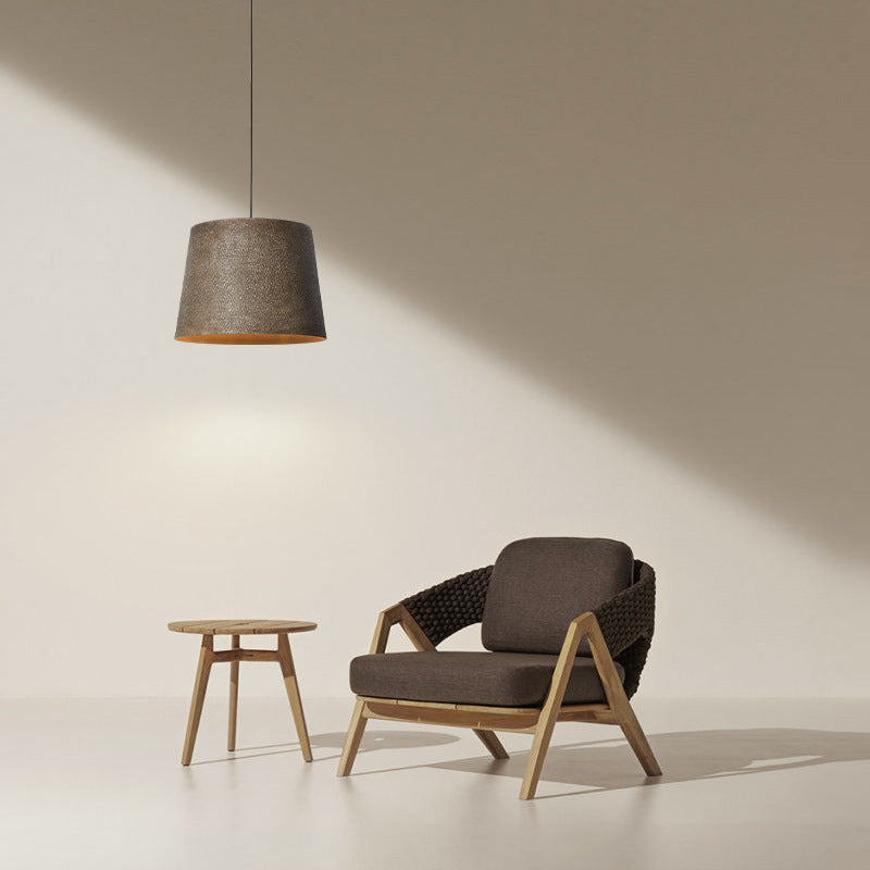 Traditional Vintage Cone Round Trapezoidal Steel 1-Light Pendant Light For Living Room