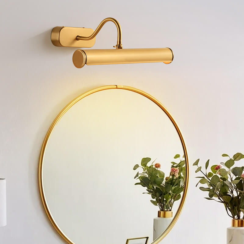Nordic Modern Minimalist Cylindrical All-Copper 2 Light Vanity Light Wall Sconce Lamp